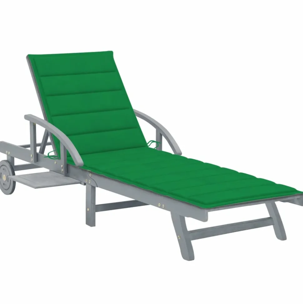MAISON EXCLUSIVE - Chaise longue de jardin avec coussin bois d'acacia solide
