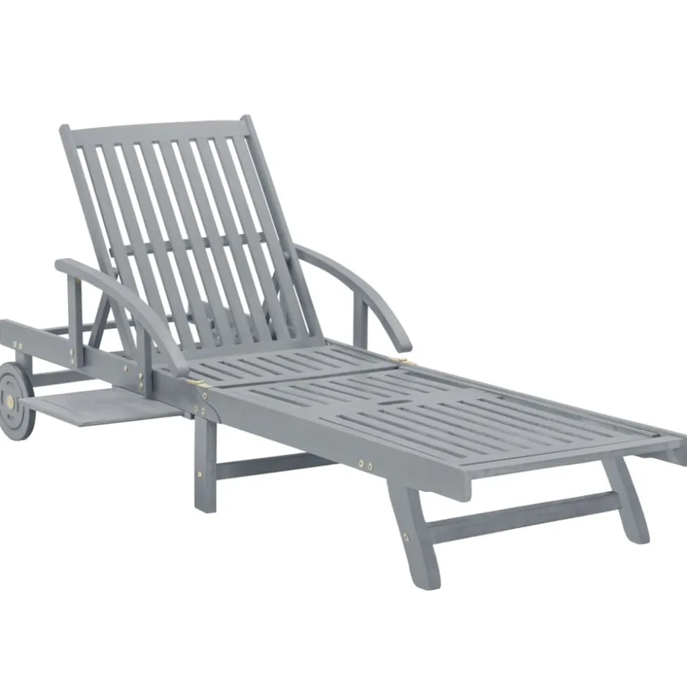 MAISON EXCLUSIVE - Chaise longue de jardin avec coussin bois d'acacia solide