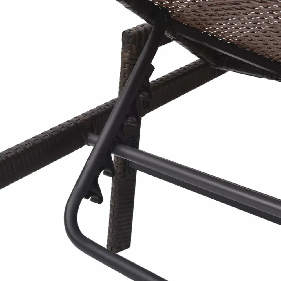 MAISON EXCLUSIVE - Chaise longue avec coussin résine tressée marron