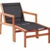 MAISON EXCLUSIVE - Chaise de jardin et repose-pied eucalyptus solide et textilène