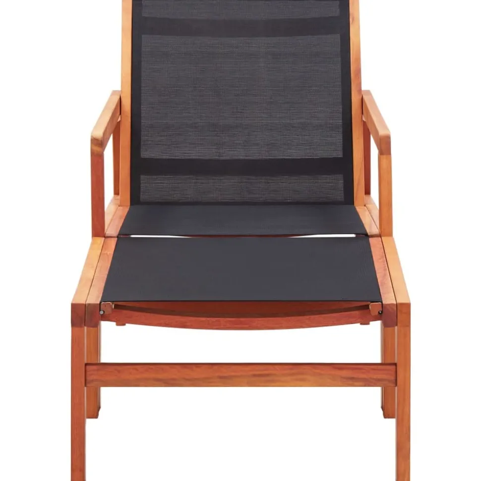 MAISON EXCLUSIVE - Chaise de jardin et repose-pied eucalyptus solide et textilène