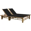 MAISON EXCLUSIVE - Chaise longue pour 2 personnes avec coussins bambou