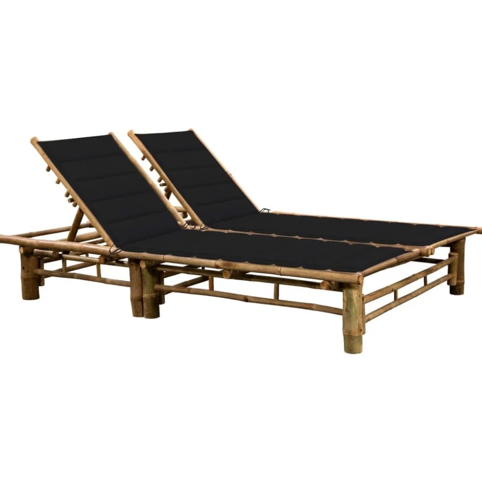 MAISON EXCLUSIVE - Chaise longue pour 2 personnes avec coussins bambou