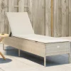MAISON EXCLUSIVE - Chaise longue avec coussin beige résine tressée