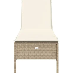 MAISON EXCLUSIVE - Chaise longue avec coussin beige résine tressée