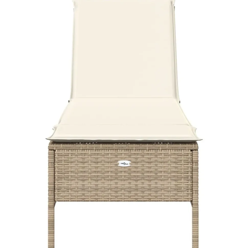 MAISON EXCLUSIVE - Chaise longue avec coussin beige résine tressée