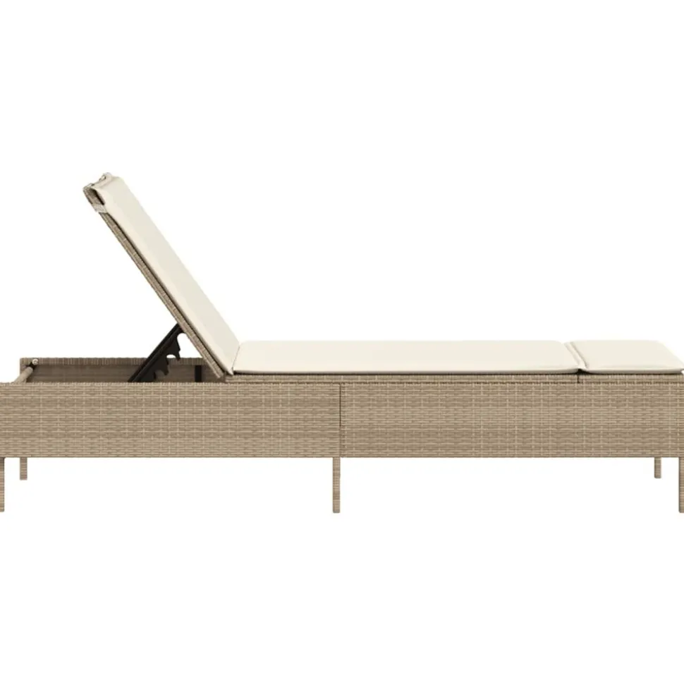 MAISON EXCLUSIVE - Chaise longue avec coussin beige résine tressée