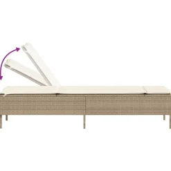 MAISON EXCLUSIVE - Chaise longue avec coussin beige résine tressée