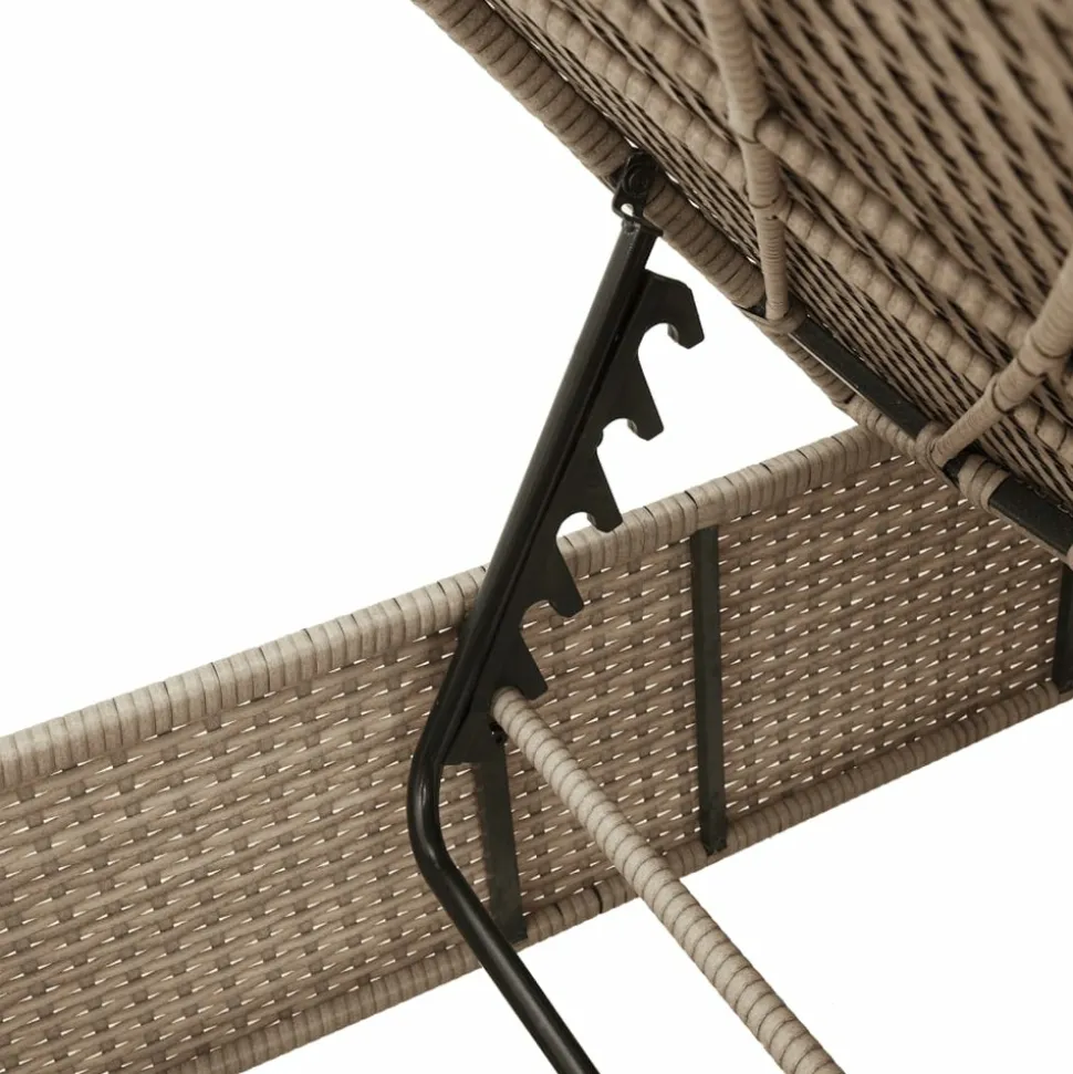 MAISON EXCLUSIVE - Chaise longue avec coussin beige résine tressée