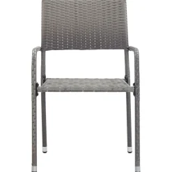 MAISON EXCLUSIVE - Chaise à dîner de jardin empilable lot de 4 gris résine tressée