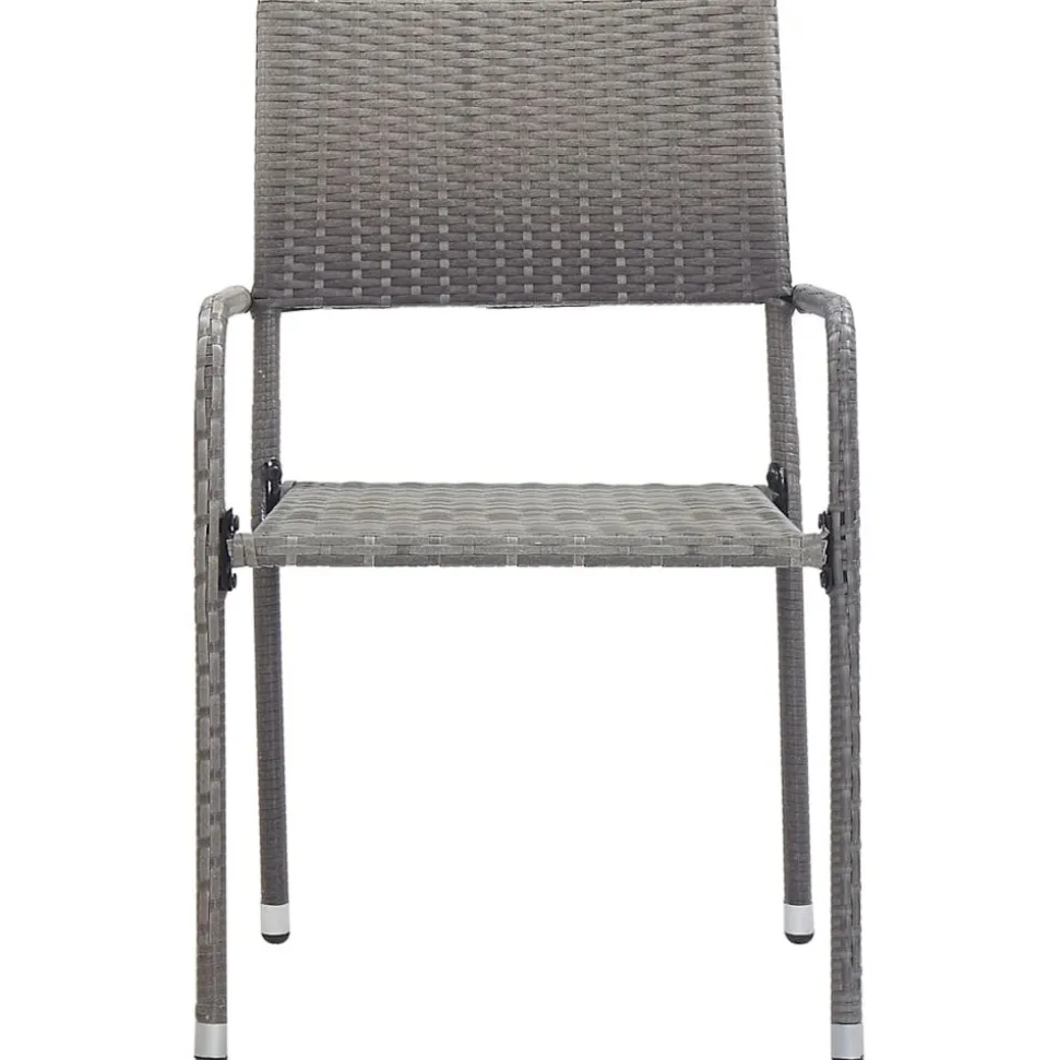 MAISON EXCLUSIVE - Chaise à dîner de jardin empilable lot de 4 gris résine tressée