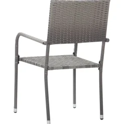 MAISON EXCLUSIVE - Chaise à dîner de jardin empilable lot de 4 gris résine tressée