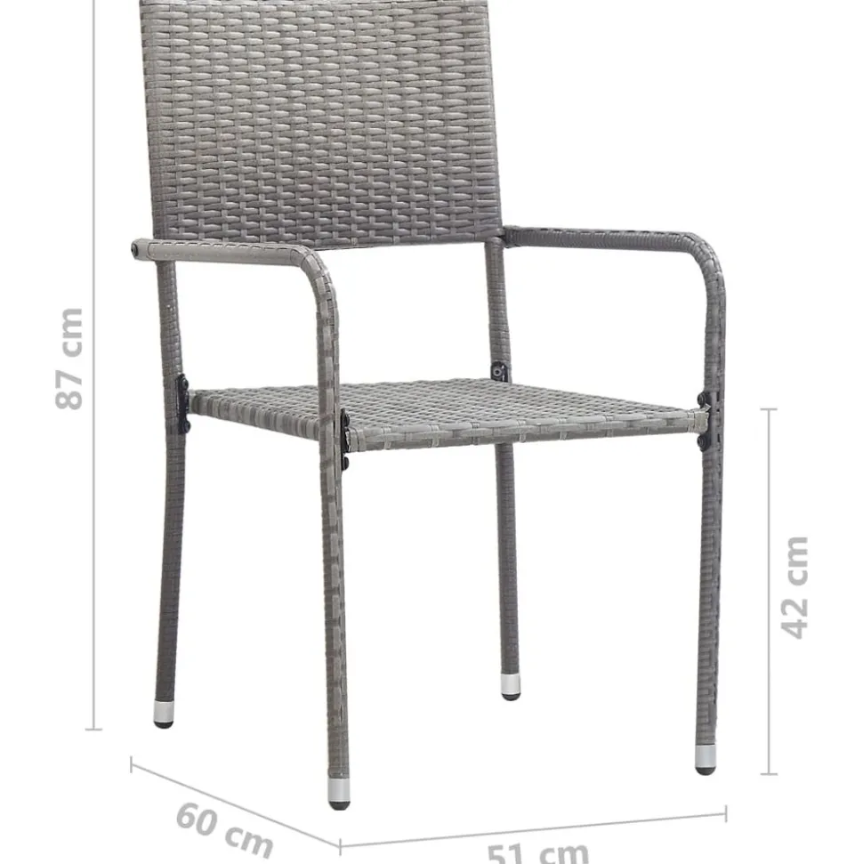 MAISON EXCLUSIVE - Chaise à dîner de jardin empilable lot de 4 gris résine tressée