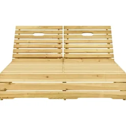 MAISON EXCLUSIVE - Chaise longue double et coussins gris bois de pin imprégné