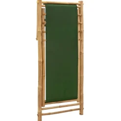 MAISON EXCLUSIVE - Chaise de terrasse bambou et toile vert