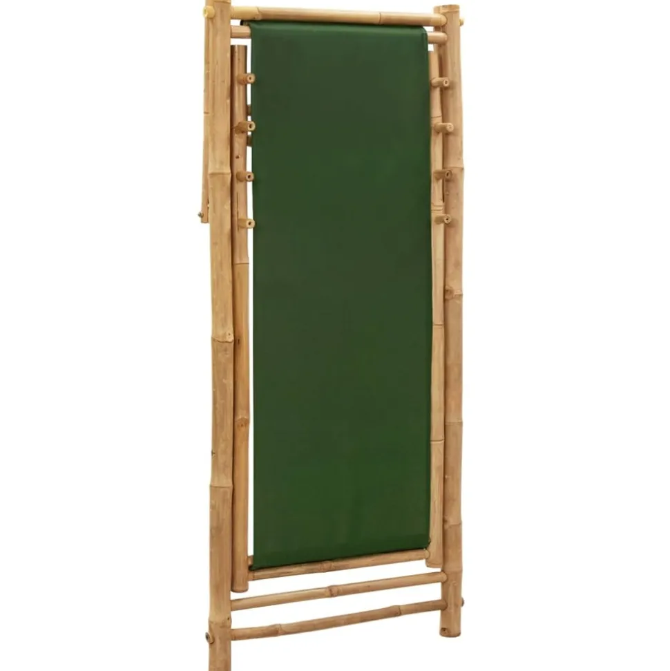 MAISON EXCLUSIVE - Chaise de terrasse bambou et toile vert