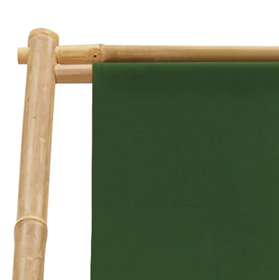 MAISON EXCLUSIVE - Chaise de terrasse bambou et toile vert