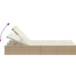 MAISON EXCLUSIVE - Chaise longue double avec coussins beige résine tressée
