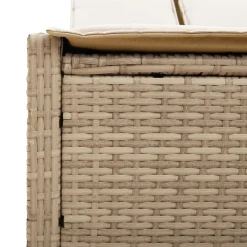 MAISON EXCLUSIVE - Chaise longue double avec coussins beige résine tressée