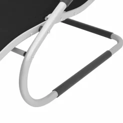 MAISON EXCLUSIVE - Chaise longue avec oreiller aluminium et textilène noir
