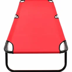 MAISON EXCLUSIVE - Chaise longue pliable rouge acier