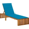 MAISON EXCLUSIVE - Chaise longue avec coussin bois d'acacia solide