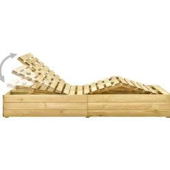 MAISON EXCLUSIVE - Chaise longue double et coussins beige bois de pin imprégné