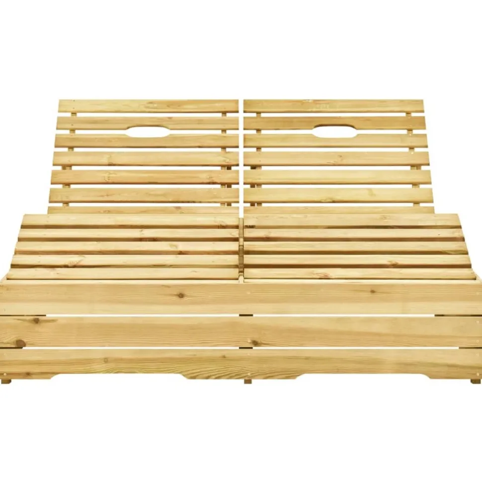MAISON EXCLUSIVE - Chaise longue double et coussins beige bois de pin imprégné