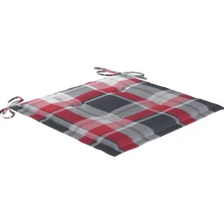 MAISON EXCLUSIVE - Chaise à bascule avec coussin à carreaux rouges bois de teck