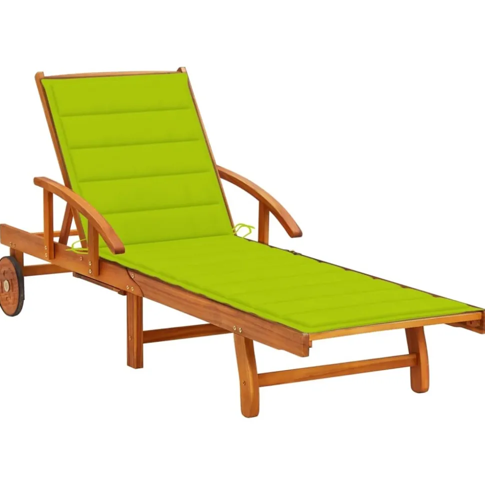 MAISON EXCLUSIVE - Chaise longue de jardin avec coussin bois d'acacia solide