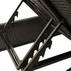 MAISON EXCLUSIVE - Chaise longue double avec coussins noir résine tressée