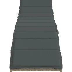 MAISON EXCLUSIVE - Chaise longue et coussin gris clair 55x199x50 cm résine tressée