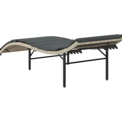 MAISON EXCLUSIVE - Chaise longue et coussin gris clair 55x199x50 cm résine tressée
