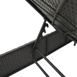 MAISON EXCLUSIVE - Chaise longue avec table et coussin noir résine tressée