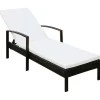 MAISON EXCLUSIVE - Chaise longue avec coussin résine tressée marron