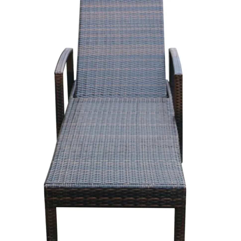 MAISON EXCLUSIVE - Chaise longue avec coussin résine tressée marron