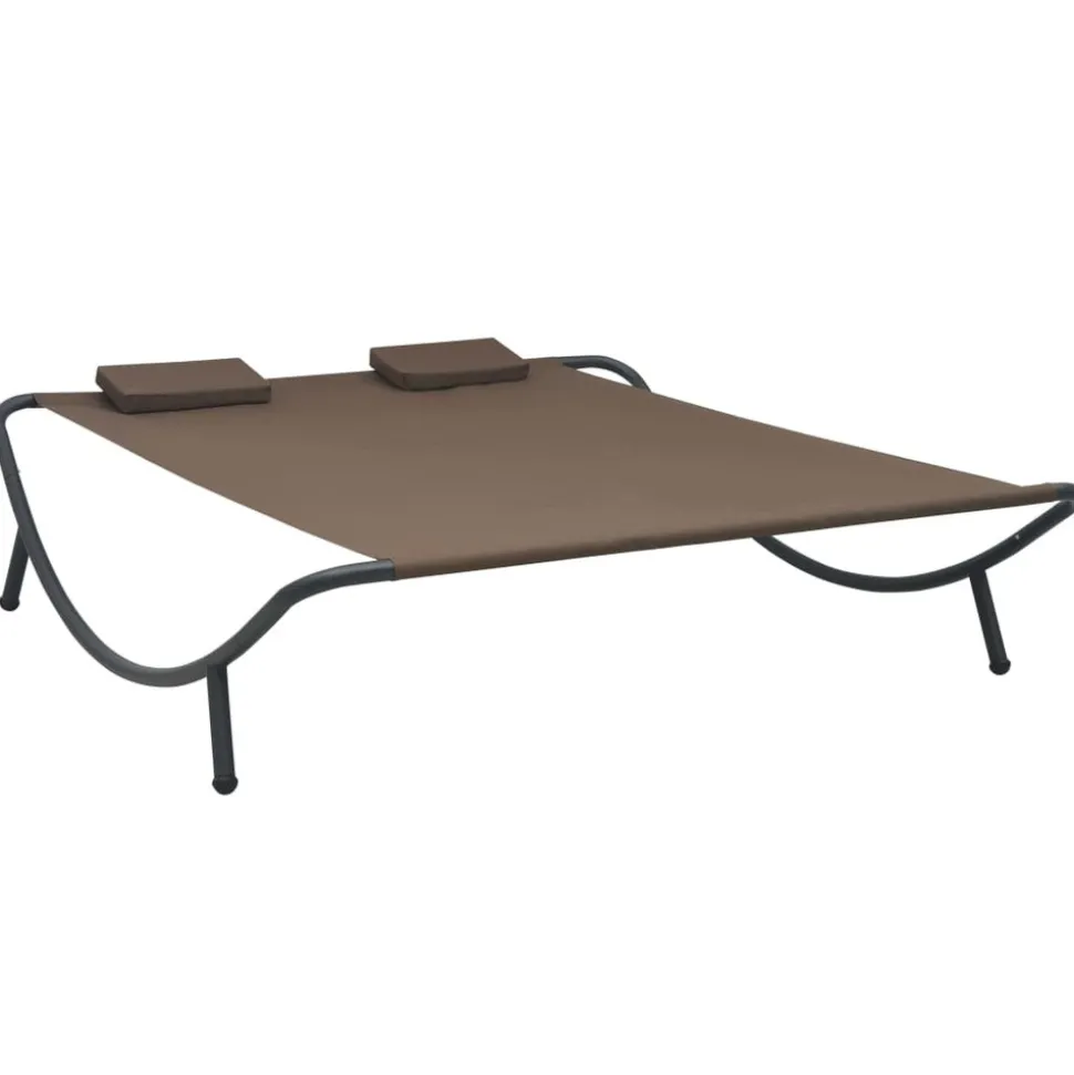 MAISON EXCLUSIVE - Chaise longue d'extérieur tissu marron