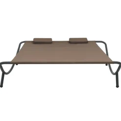 MAISON EXCLUSIVE - Chaise longue d'extérieur tissu marron