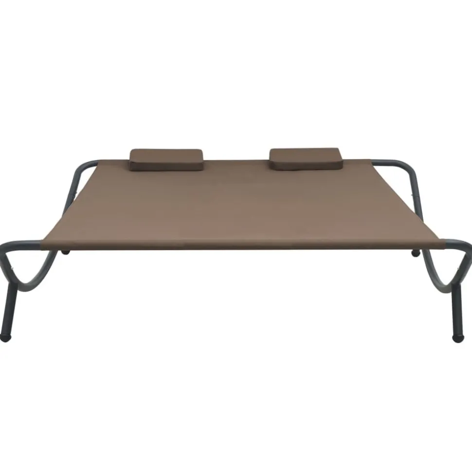 MAISON EXCLUSIVE - Chaise longue d'extérieur tissu marron