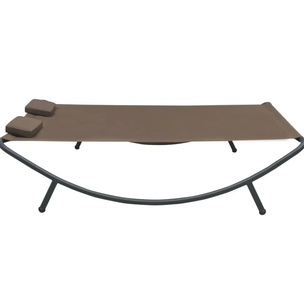 MAISON EXCLUSIVE - Chaise longue d'extérieur tissu marron