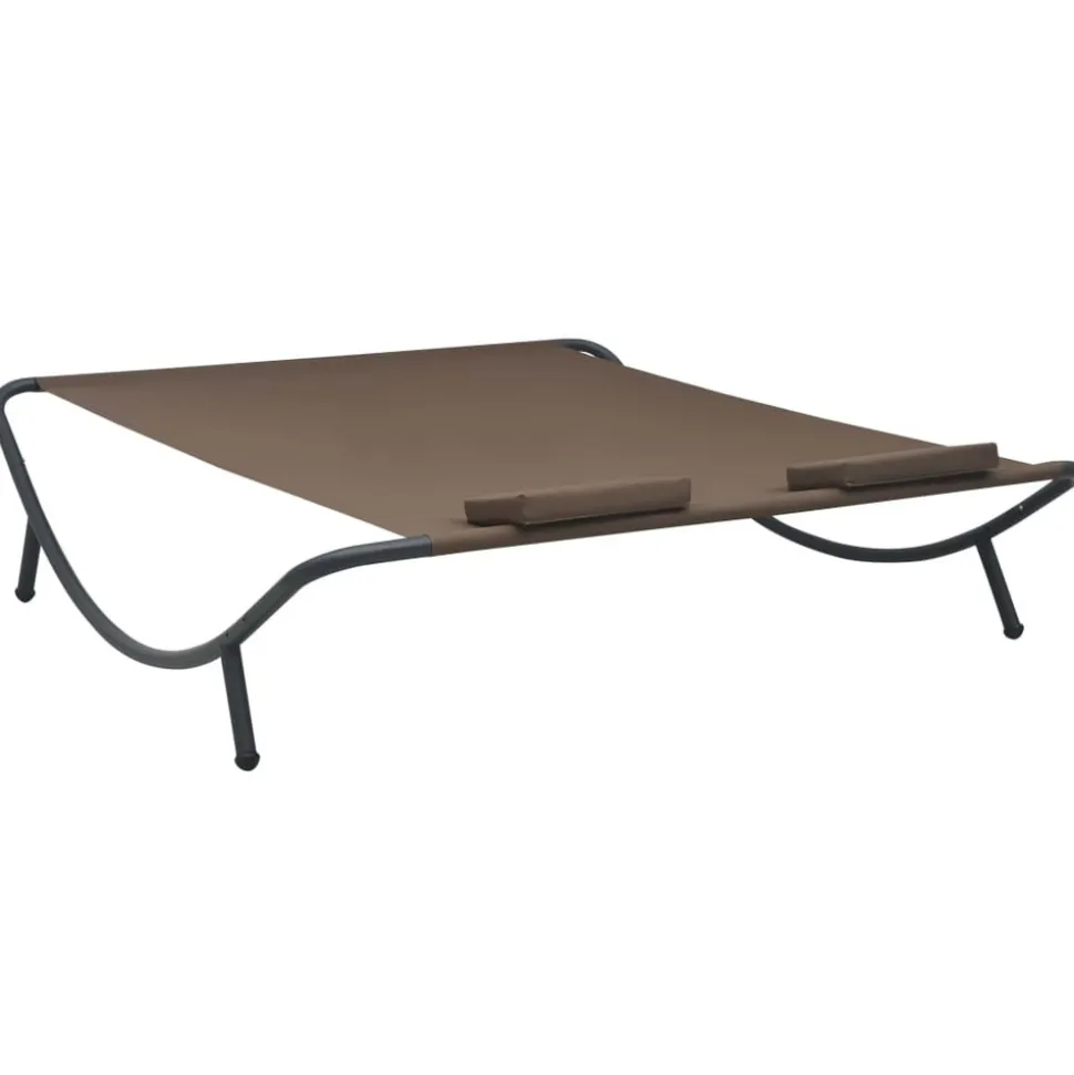 MAISON EXCLUSIVE - Chaise longue d'extérieur tissu marron
