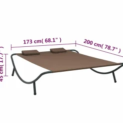MAISON EXCLUSIVE - Chaise longue d'extérieur tissu marron