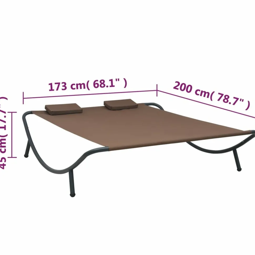 MAISON EXCLUSIVE - Chaise longue d'extérieur tissu marron