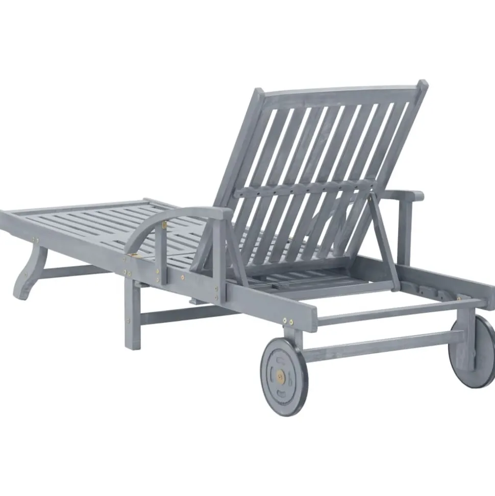 MAISON EXCLUSIVE - Chaise longue de jardin avec coussin bois d'acacia solide