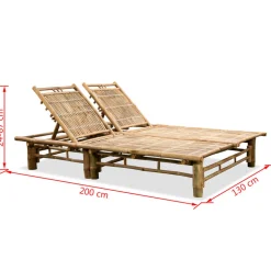MAISON EXCLUSIVE - Chaise longue pour 2 personnes bambou