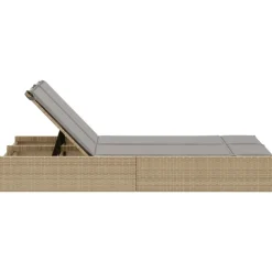 MAISON EXCLUSIVE - Chaise longue double avec coussins beige résine tressée