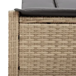 MAISON EXCLUSIVE - Chaise longue double avec coussins beige résine tressée