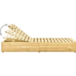 MAISON EXCLUSIVE - Chaise longue double et coussins bordeaux bois de pin imprégné