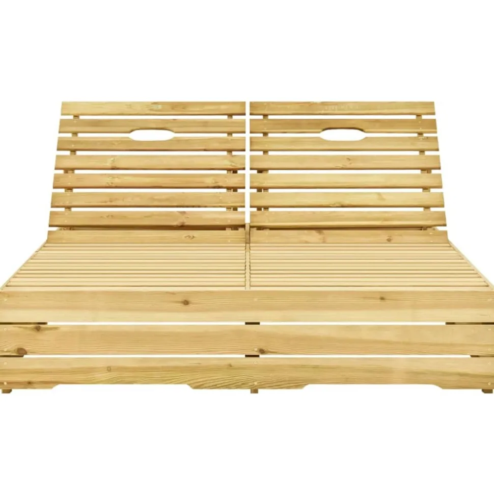 MAISON EXCLUSIVE - Chaise longue double et coussins bordeaux bois de pin imprégné