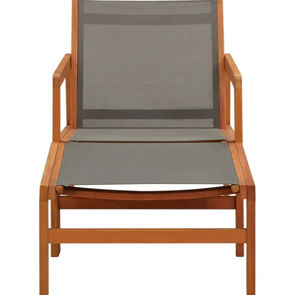 MAISON EXCLUSIVE - Chaise de jardin et repose-pied gris eucalyptus et textilène